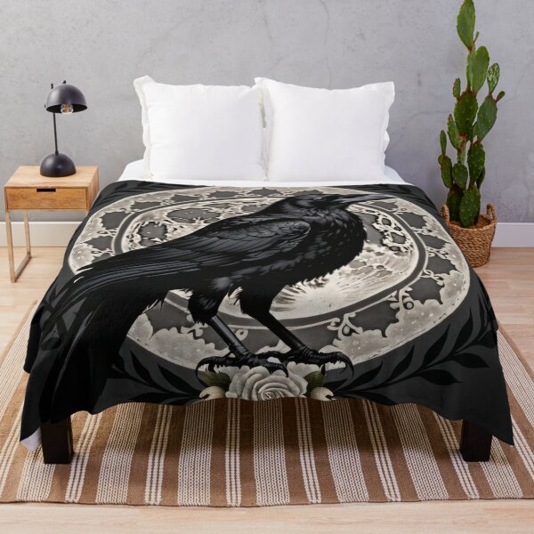 Item preview, Gothic Moon Raven – Mystical Lunar Night Bird Illustration designed and sold by Visualynx.