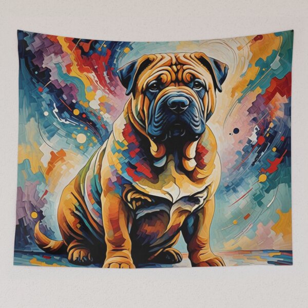 Item preview, Colorful Abstract Bulldog Portrait designed and sold by Wags & Tails.
