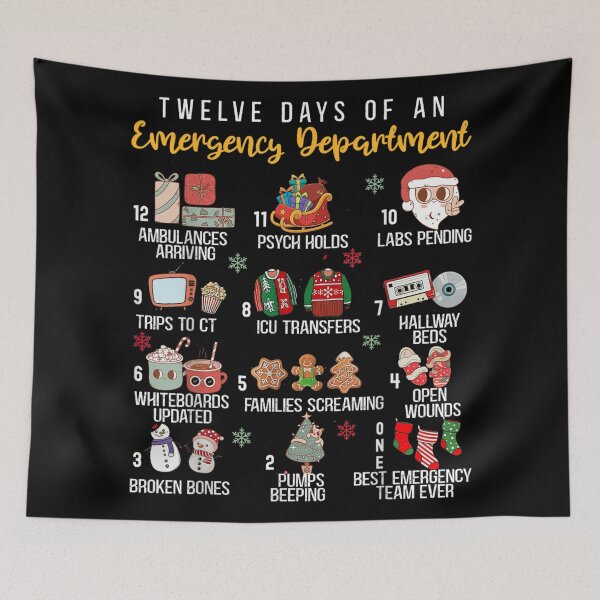 Item preview, Funny Twelve Days of An Emergency Department Healthcare Christmas Song designed and sold by Nannythenimfa.