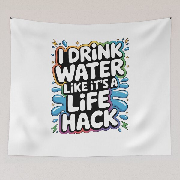 Item preview, I Drink Water Like It’s a Life Hack – Funny Hydration Quote T-Shirt designed and sold by Panom Suavichien.