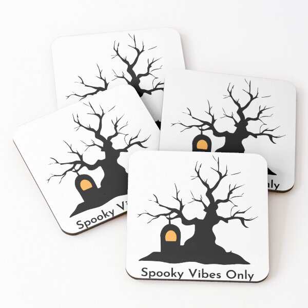 Item preview, Spooky Vibes Only Gnarled Tree and Tombstone Silhouette designed and sold by Jirada.
