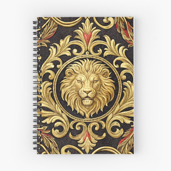 Aperçu de l'œuvre Médaillon baroque en or à motif lion – Imprimé de mode luxueux et opulent créée et vendue par CHRONIN.
