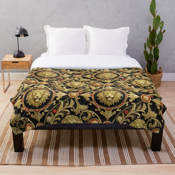 Aperçu de l'œuvre Motif baroque Lion d'or – Design ornemental de style luxueux créée et vendue par CHRONIN.