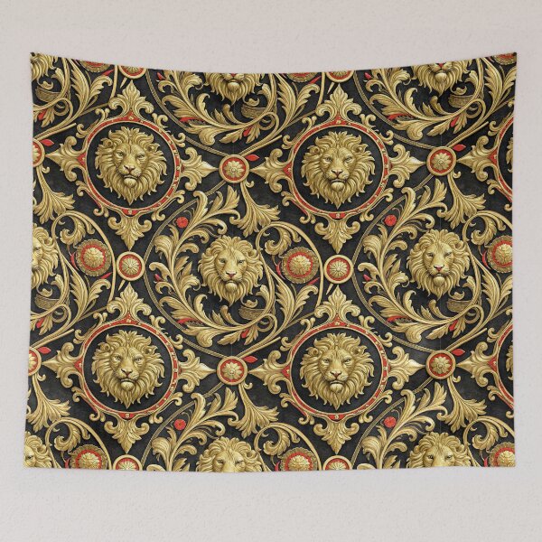 Item preview, Patrón barroco de león dorado: diseño ornamental de lujo designed and sold by CHRONIN.