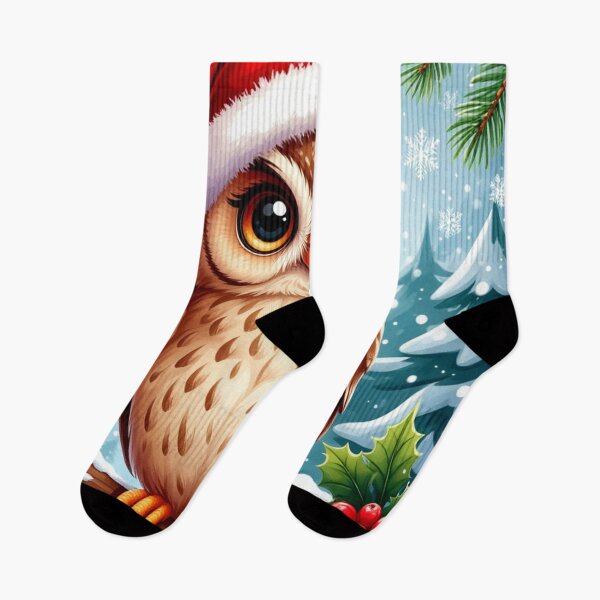 Item preview, Cute Christmas Owl in Santa Hat – Winter Holiday designed and sold by Darlin8888.