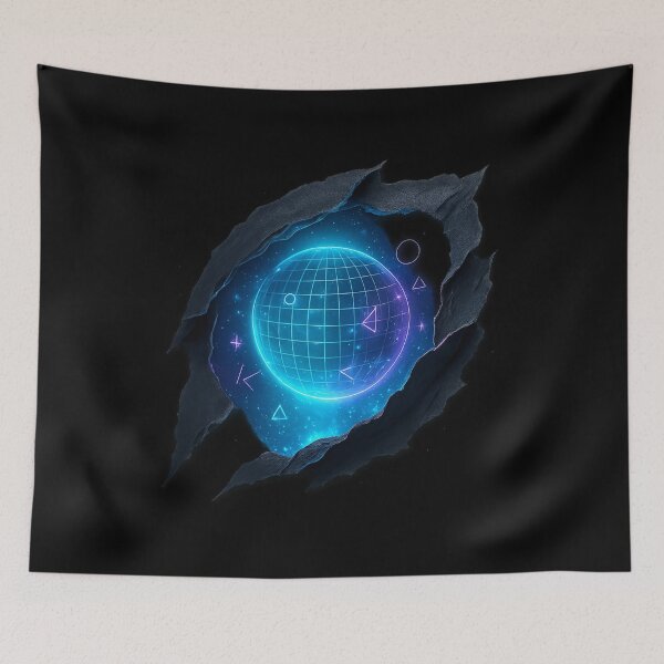 Item preview, Holographic Rift - Neon Sci-Fi Projection designed and sold by MKreative Studio.