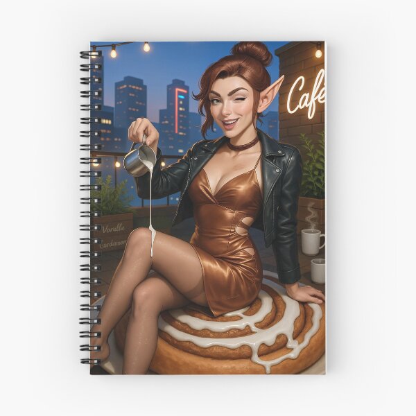 Item preview, Fortana Valentina pours cream on cinnamon roll designed and sold by CathryneDelamort.