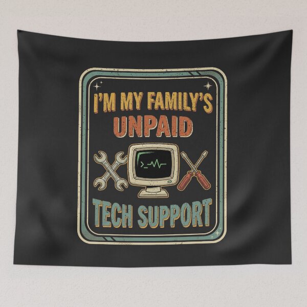 Item preview, Unpaid Family Tech Support Retro Computer Design designed and sold by FreshVibe Prints.