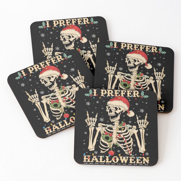 Item preview, I Prefer Halloween Funny Skeleton Christmas Lights Ugly Sweater Design designed and sold by Suzu Comena.