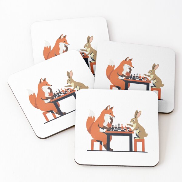 Item preview, Fox and rabbit | playing chess designed and sold by V & I.