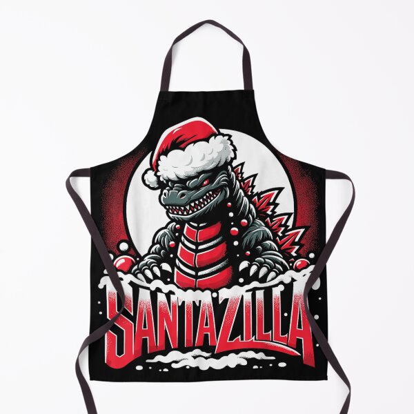 Item preview, Santazilla Monster Wearing Santa Hat Roaring Through Christmas Snow designed and sold by Suzu Comena.