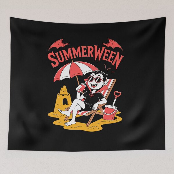 Item preview, Summerween Vampire Beach Dracula Sandcastle Gothic Halloween designed and sold by TiredPack.