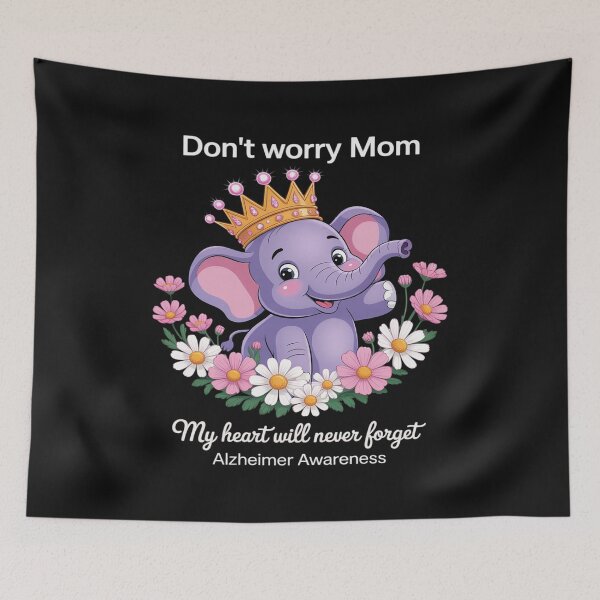 Item preview, Mom Alzheimers Awareness Elephant Never Forget Purple Ribbon designed and sold by GaryPacheco6.