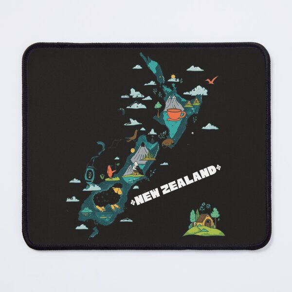 Item preview, Cute Illustrated Map of New Zealand - Kiwi Travel Art designed and sold by TitanRN.