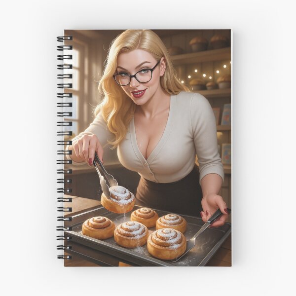 Item preview, Ilya in kitchen with cinnamon rolls sugar dusting designed and sold by CathryneDelamort.