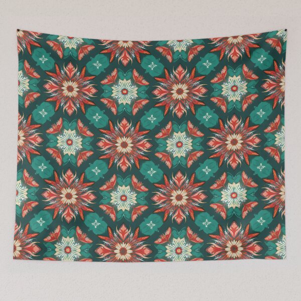 Item preview, Retro Poinsettia Burst Christmas Pattern designed and sold by Amplify-n-Co.