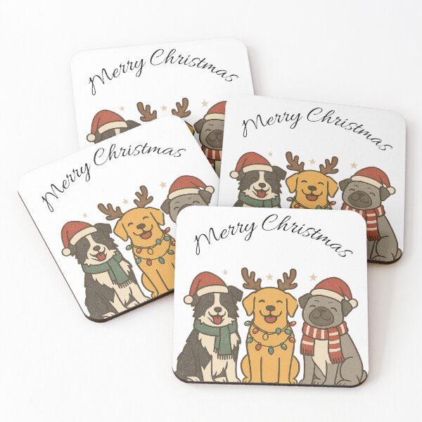 Item preview, We Woof You a Merry Christmas – Funny dogs in retro style designed and sold by Hischers Solution.