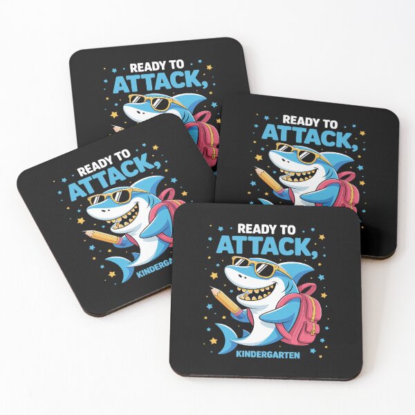 Item preview, Ready to Attack Kindergarten Funny Back to School Shark designed and sold by TiredPack.