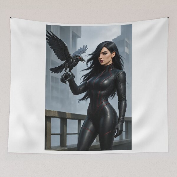 Item preview, Cassandra Kaine in black leather suit robotic crow designed and sold by CathryneDelamort.