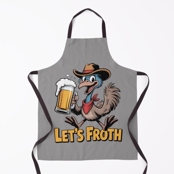 Item preview, Let’s Froth: Cowboy Emu Edition - Funny Emu Animal Drinking T-Shirt designed and sold by Grang Art Artistic Designs.