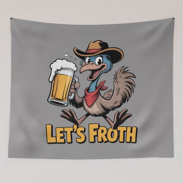 Item preview, Let’s Froth: Cowboy Emu Edition - Funny Emu Animal Drinking T-Shirt designed and sold by Grang Art Artistic Designs.