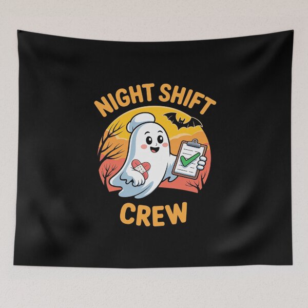 Item preview, Night Shift Boo Crew Halloween Ghost Nurse Health Worker designed and sold by imsamaharem.