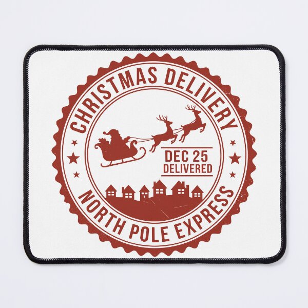 Item preview, North Pole Express Christmas Delivery Stamp - Vintage Santa Sleigh designed and sold by Imaginationbeyond.