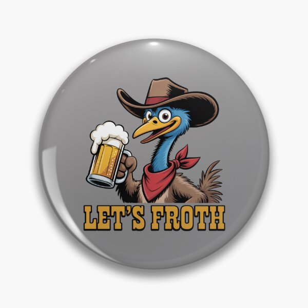 Item preview, Let’s Have a Froth: Cowboy Emu Edition - Funny Emu Animal Drinking T-Shirt designed and sold by Grang Art Artistic Designs.
