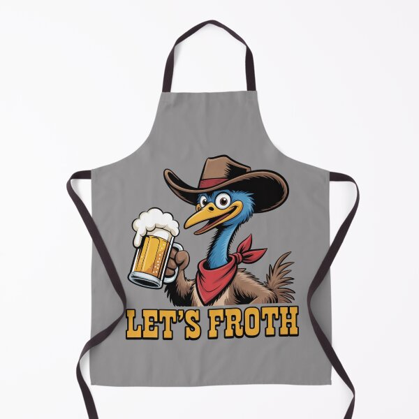 Item preview, Let’s Have a Froth: Cowboy Emu Edition - Funny Emu Animal Drinking T-Shirt designed and sold by Grang Art Artistic Designs.