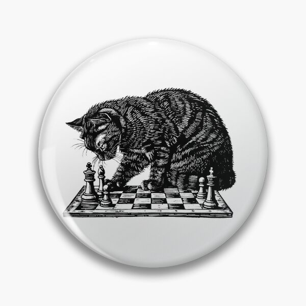 Artikelvorschau, Niedliche Katze spielt Schach – Minimalistisches Katzenschach entworfen und verkauft von PandaKunst.