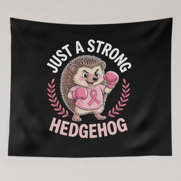 Item preview, Womens Just A Strong Boxing Hedgehog Fighting Breast Cancer Warrior designed and sold by TiredPack.
