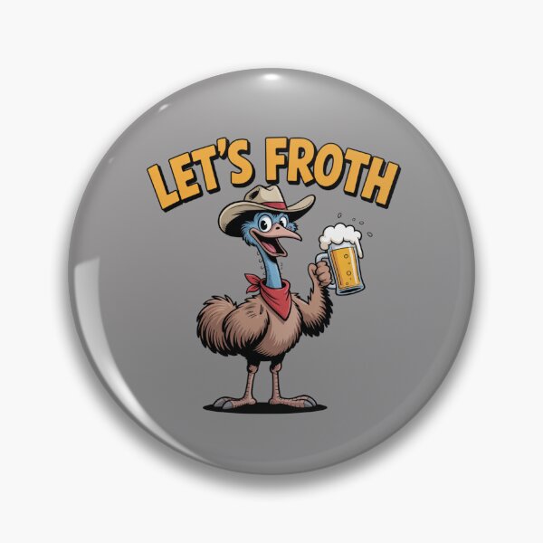 Item preview, Time For A Froth: Cowboy Emu Edition - Funny Emu Animal Drinking T-Shirt designed and sold by Grang Art Artistic Designs.