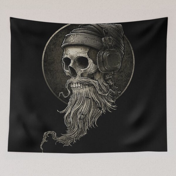 Item preview, Viking Skull with Headphones - Bearded Warrior designed and sold by Mues1966.