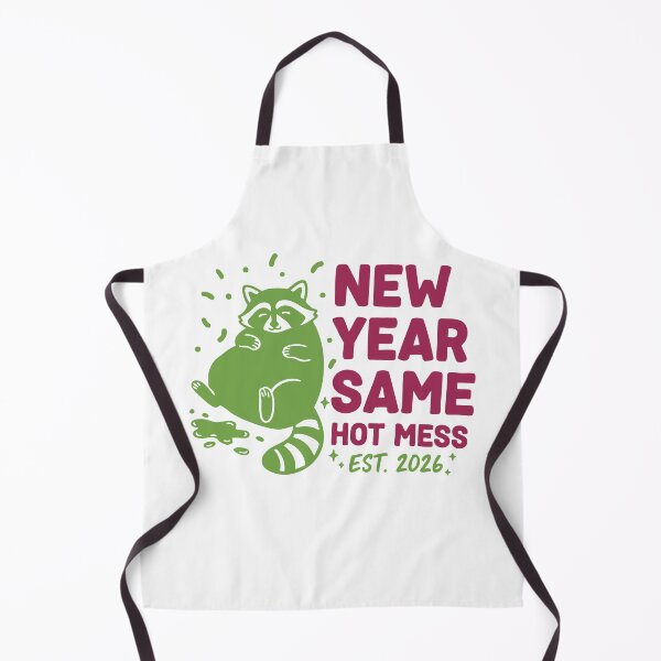 Item preview, New Year Same Hot Mess Est. 2026 Raccoon designed and sold by LuminOrb.