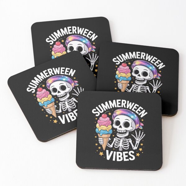 Item preview, Summerween Vibes Skeleton Ice Cream Art Summer Halloween Fun  designed and sold by LKappa3Faber.