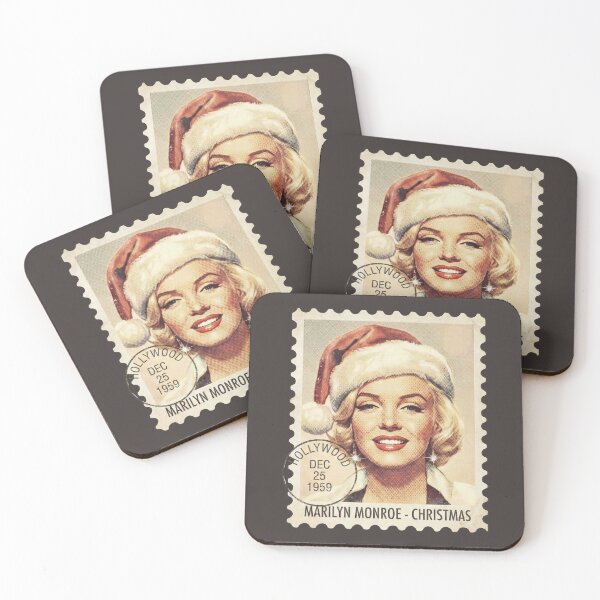 Item preview, Marilyn Monroe Christmas 1959 - Vintage Hollywood Postage Stamp designed and sold by Hen-C-Art.