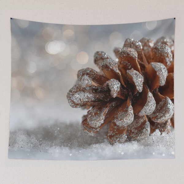 Item preview, Snow covers pine cone on ground designed and sold by anytka.