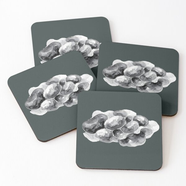 Item preview, Biomorphic Serenity - Watercolor River Rocks in Sumi Ink Wash designed and sold by JoMoPrints.