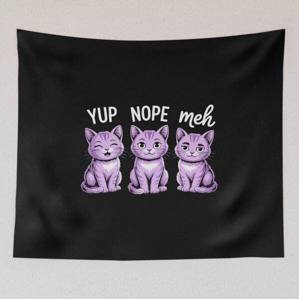 Item preview, Nope Yup Meh Trio Cats Expression designed and sold by LittleDame.