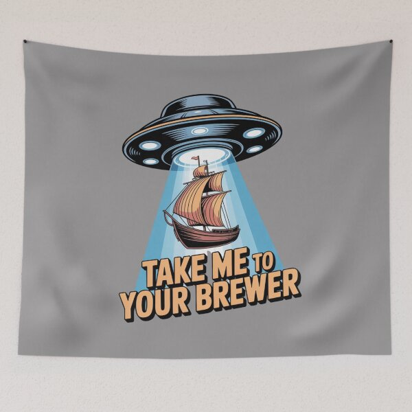 Item preview, Take Me to Your Brewer - Funny Alien Drinking T-Shirt designed and sold by Grang Art Artistic Designs.