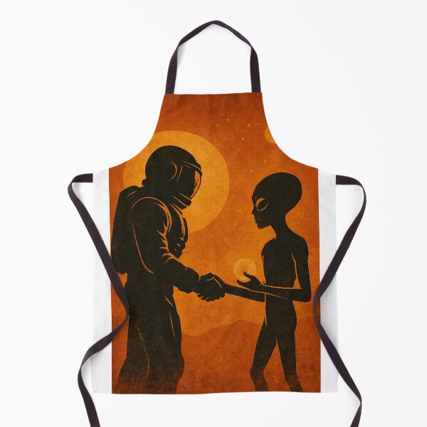 Item preview, Astronaut and Alien Handshake – Retro Space Friends designed and sold by the-dovlat.