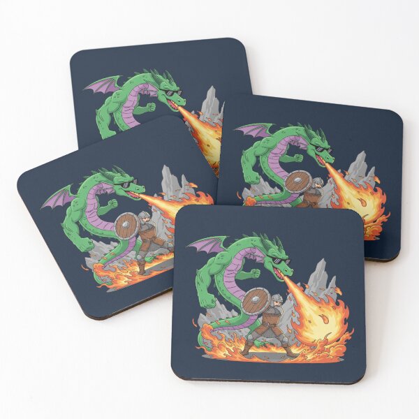 Item preview, Epic Dragon Fire Battle – Fantasy Warrior vs Dragon Cartoon Art designed and sold by loccotown168.