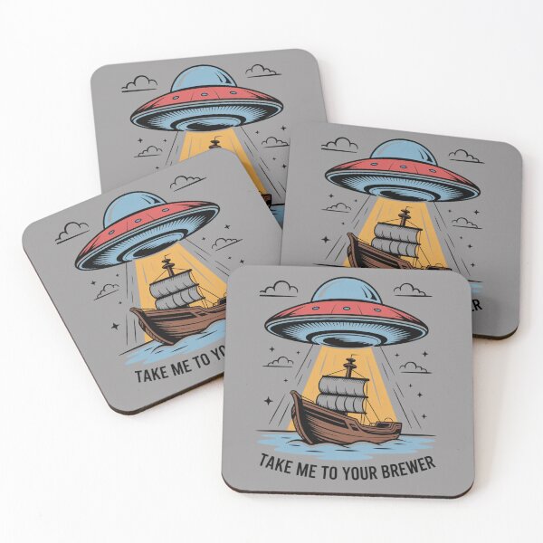 Item preview, Alien Take Me to Your Brewer: Funny Alien Drinking T-Shirt designed and sold by Grang Art Artistic Designs.