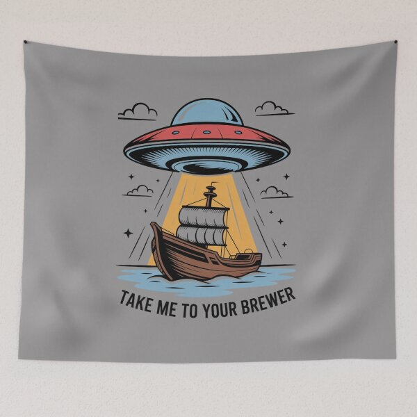 Item preview, Alien Take Me to Your Brewer: Funny Alien Drinking T-Shirt designed and sold by Grang Art Artistic Designs.