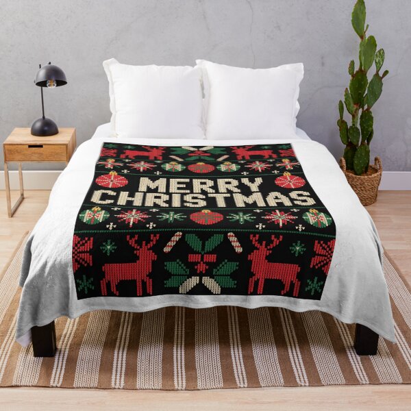 Item preview, Classic Merry Christmas Ugly Sweater Style Pattern designed and sold by RedCircleArt.