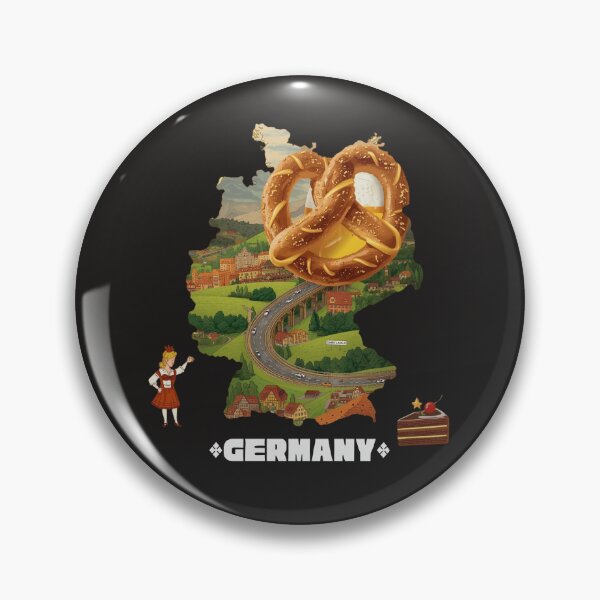 Item preview, Cute Germany Map Art – Giant Pretzel, Black Forest Cake & Bavarian Vibes designed and sold by TitanRN.