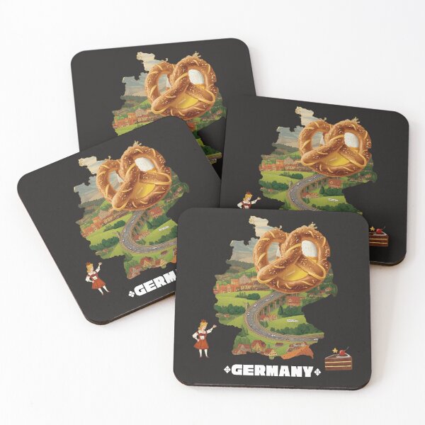 Item preview, Cute Germany Map Art – Giant Pretzel, Black Forest Cake & Bavarian Vibes designed and sold by TitanRN.