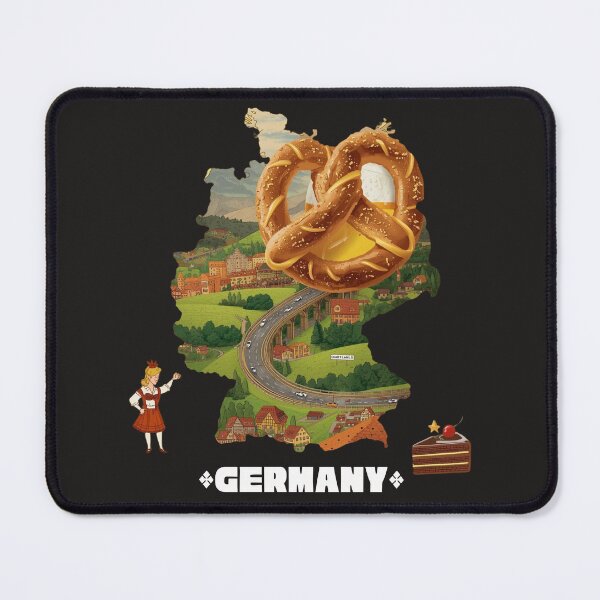 Item preview, Cute Germany Map Art – Giant Pretzel, Black Forest Cake & Bavarian Vibes designed and sold by TitanRN.