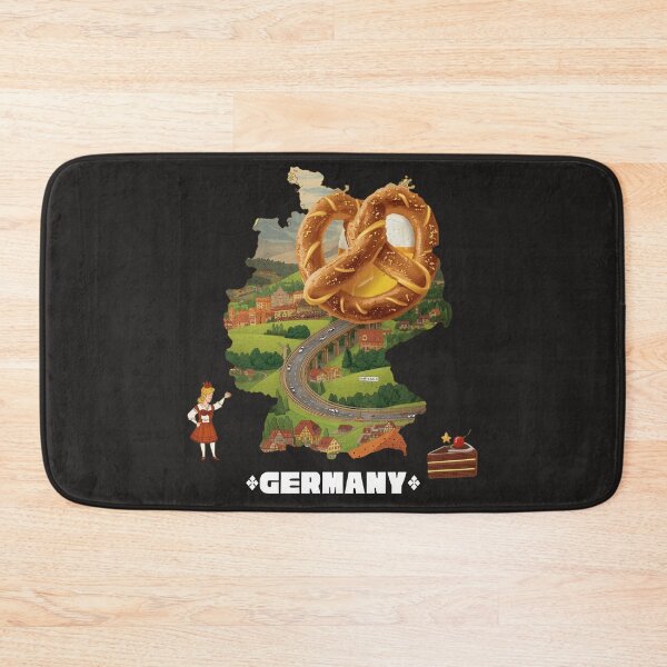 Item preview, Cute Germany Map Art – Giant Pretzel, Black Forest Cake & Bavarian Vibes designed and sold by TitanRN.