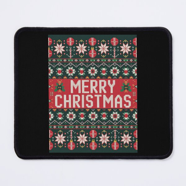 Item preview, Vintage Red and Green Faux Knit Christmas Pattern designed and sold by RedCircleArt.